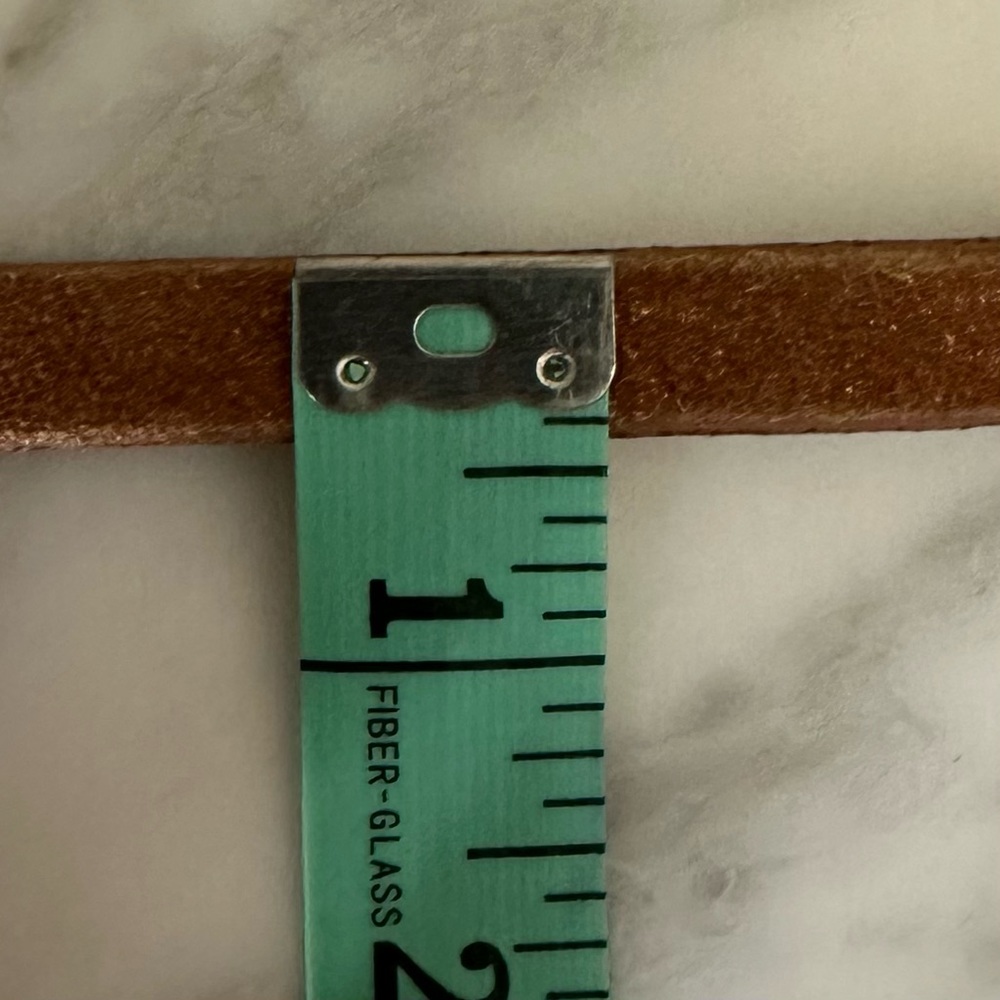 J.CREW Tan Metallic Leather Skinny Belt - Size Small - Picture 5 of 5